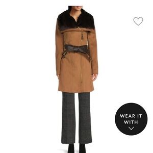 Women’s Via Spiga Coat - Faux Fur trim. Worn for two winters. Great coat.